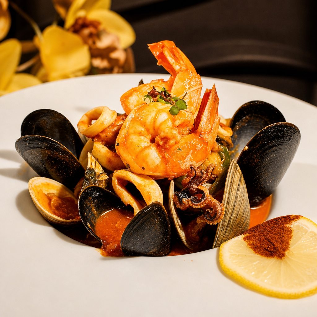 Seafood Arrabbiata.