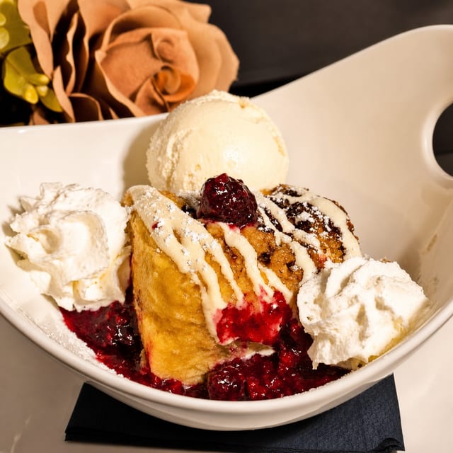 Rustic Warm Sicilian Bread Pudding.