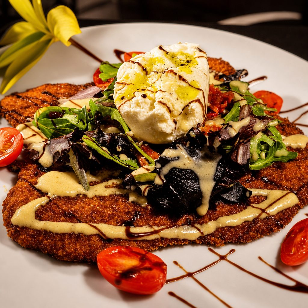 Chicken Paillard Milanese Style.